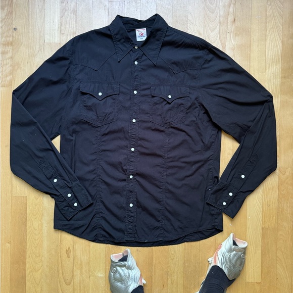 Vintage True Religion Back Big Print Western Shirt Longsleeve Pearl Snap XXL - Picture 1 of 9